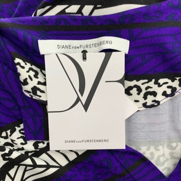 DVF Diane von Furstenberg Reina Arrow Bands tunic dress new purple stripe new 2 - Picture 5 of 6